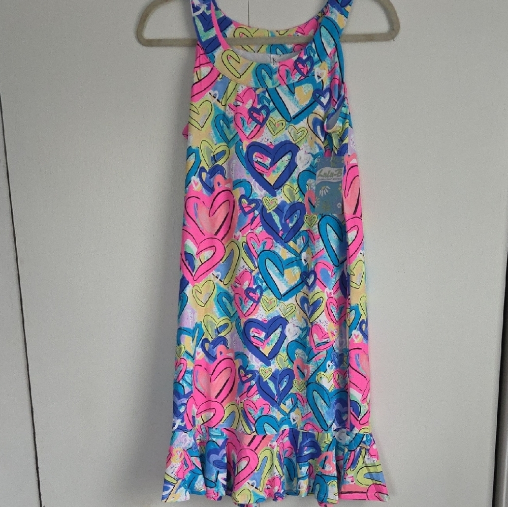 Lulu-B Multicolor Heart Print Woman Dress